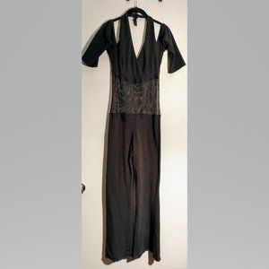 Off the Nile belly dance black unitard, L